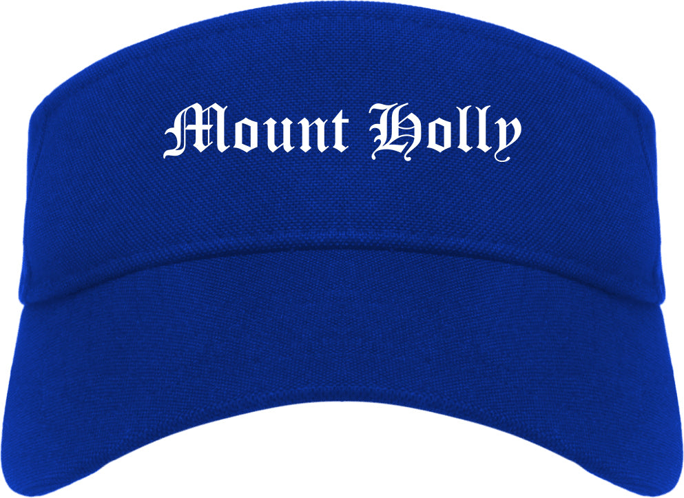 Mount Holly North Carolina NC Old English Mens Visor Cap Hat Royal Blue