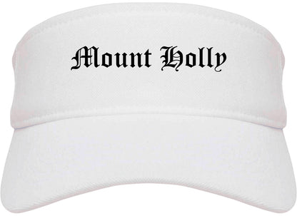 Mount Holly North Carolina NC Old English Mens Visor Cap Hat White