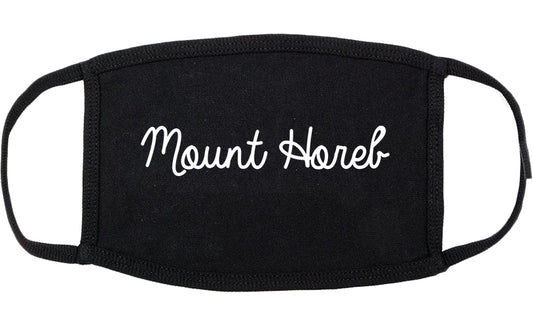 Mount Horeb Wisconsin WI Script Cotton Face Mask Black