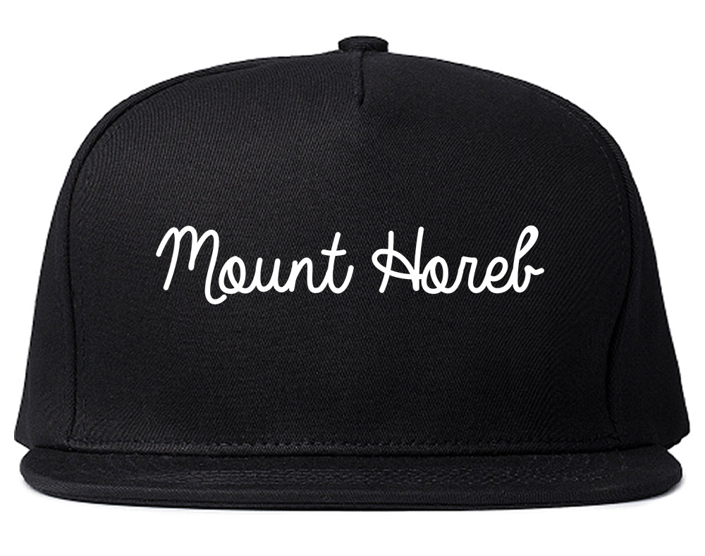 Mount Horeb Wisconsin WI Script Mens Snapback Hat Black