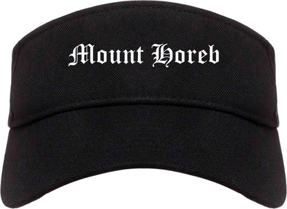Mount Horeb Wisconsin WI Old English Mens Visor Cap Hat Black