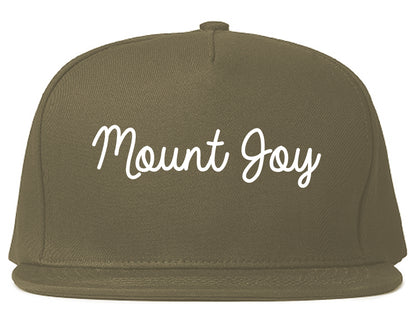 Mount Joy Pennsylvania PA Script Mens Snapback Hat Grey