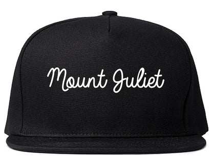 Mount Juliet Tennessee TN Script Mens Snapback Hat Black