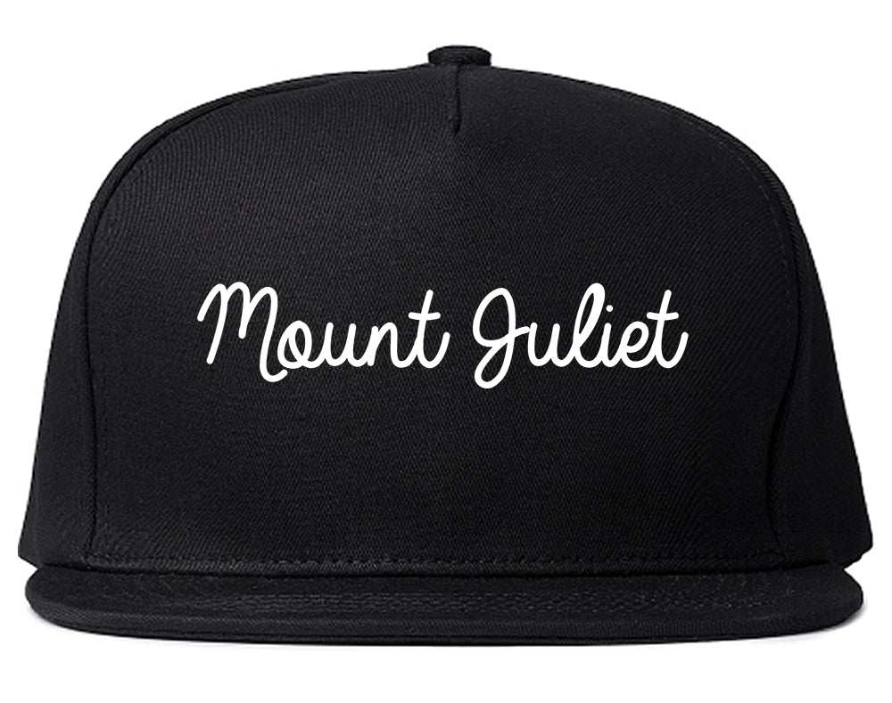 Mount Juliet Tennessee TN Script Mens Snapback Hat Black