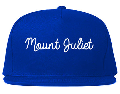 Mount Juliet Tennessee TN Script Mens Snapback Hat Royal Blue