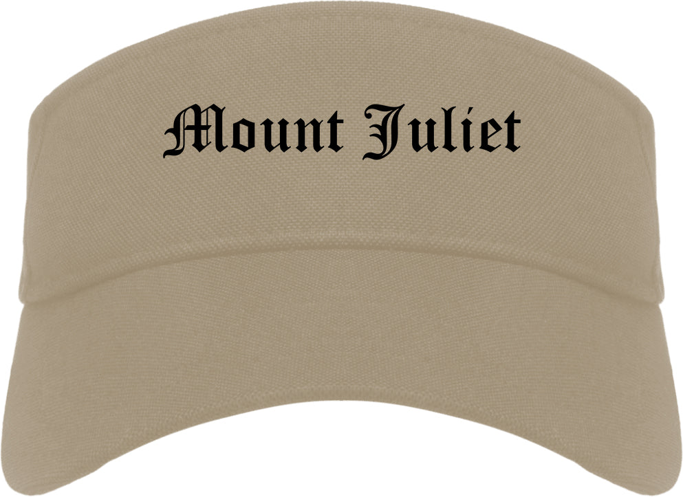 Mount Juliet Tennessee TN Old English Mens Visor Cap Hat Khaki