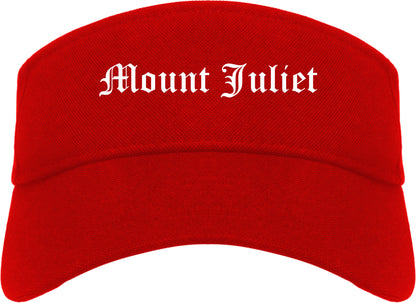 Mount Juliet Tennessee TN Old English Mens Visor Cap Hat Red