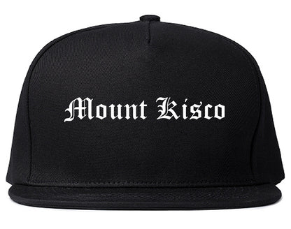 Mount Kisco New York NY Old English Mens Snapback Hat Black