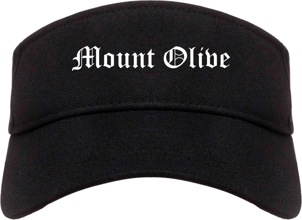 Mount Olive North Carolina NC Old English Mens Visor Cap Hat Black