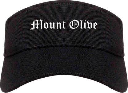 Mount Olive North Carolina NC Old English Mens Visor Cap Hat Black