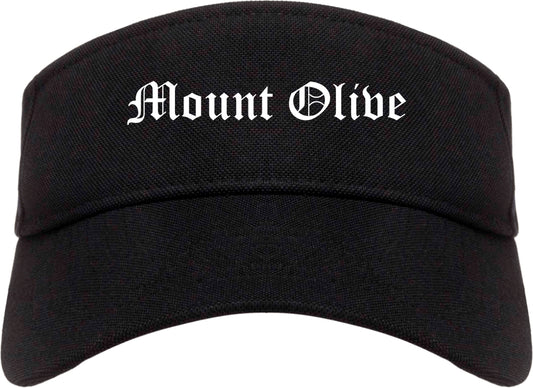 Mount Olive North Carolina NC Old English Mens Visor Cap Hat Black