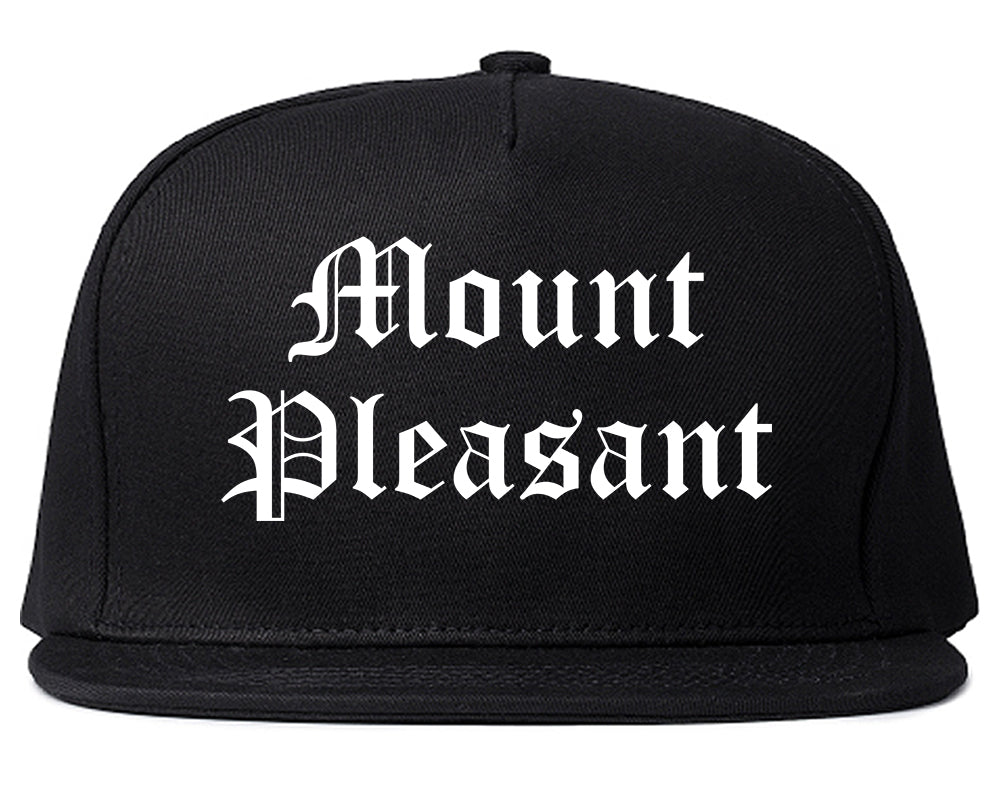 Mount Pleasant Iowa IA Old English Mens Snapback Hat Black