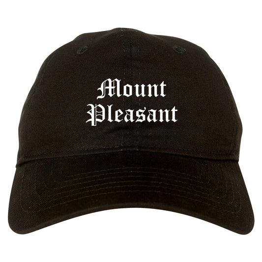 Mount Pleasant Iowa IA Old English Mens Dad Hat Baseball Cap Black