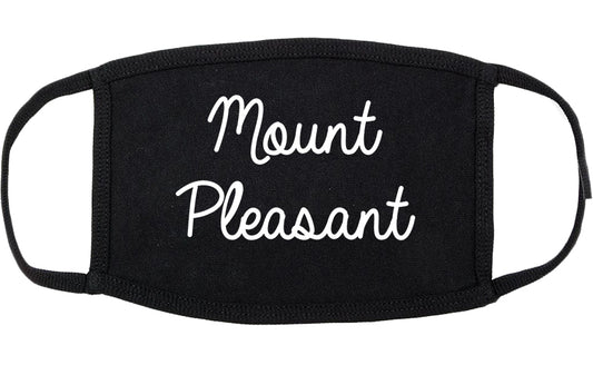 Mount Pleasant Iowa IA Script Cotton Face Mask Black