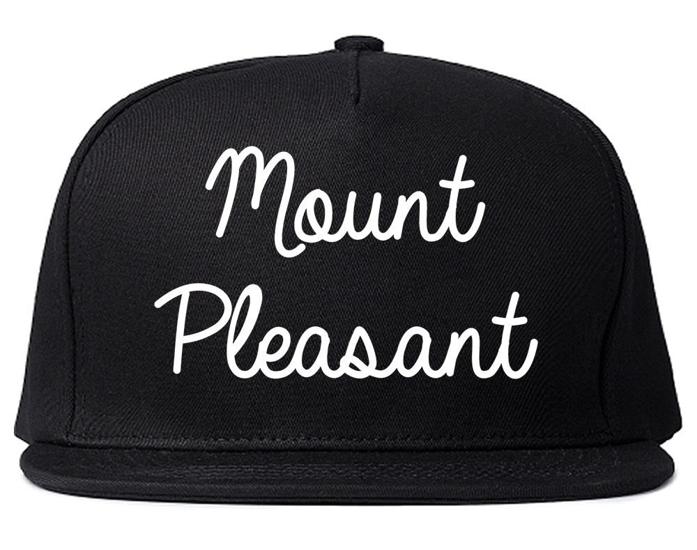 Mount Pleasant Iowa IA Script Mens Snapback Hat Black