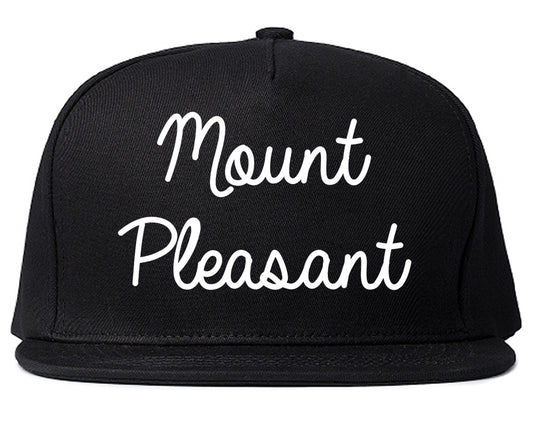 Mount Pleasant Iowa IA Script Mens Snapback Hat Black
