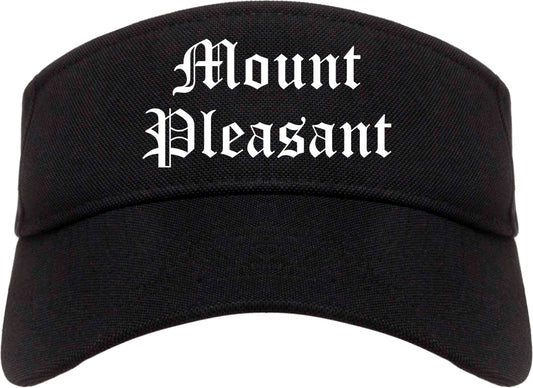 Mount Pleasant Iowa IA Old English Mens Visor Cap Hat Black