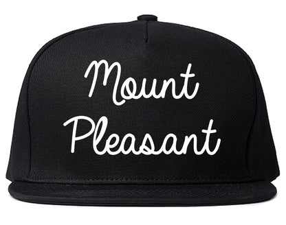 Mount Pleasant Michigan MI Script Mens Snapback Hat Black