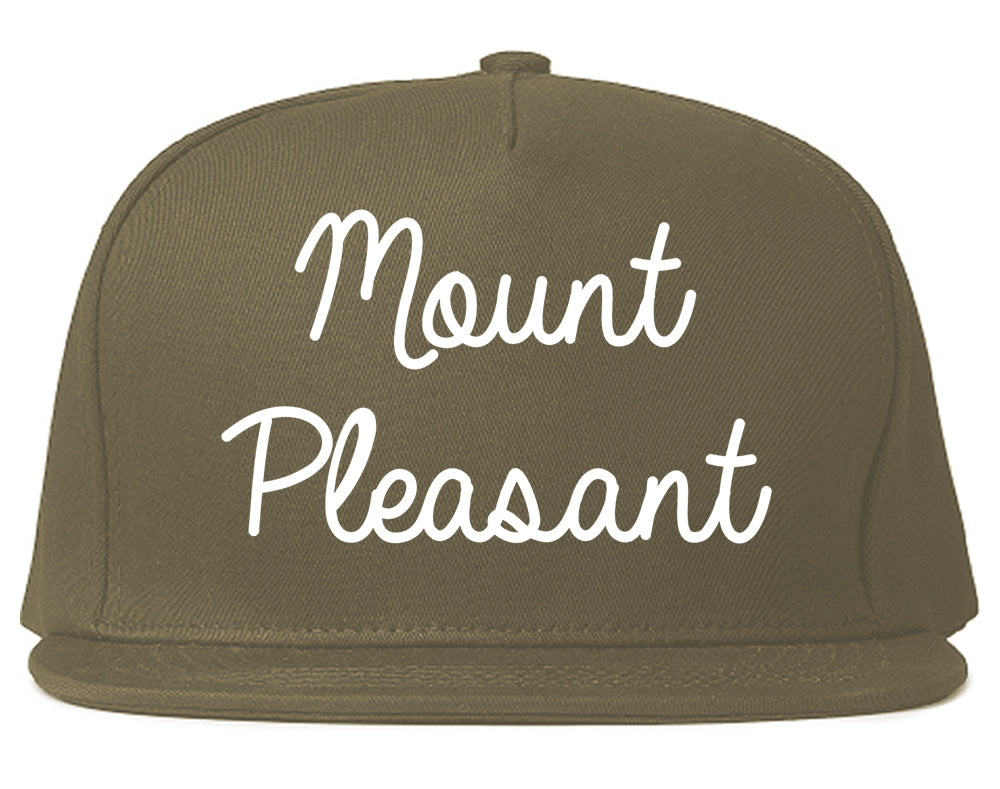 Mount Pleasant Pennsylvania PA Script Mens Snapback Hat Grey
