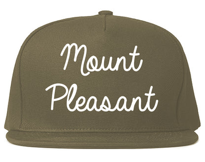 Mount Pleasant Pennsylvania PA Script Mens Snapback Hat Grey