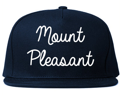 Mount Pleasant Pennsylvania PA Script Mens Snapback Hat Navy Blue