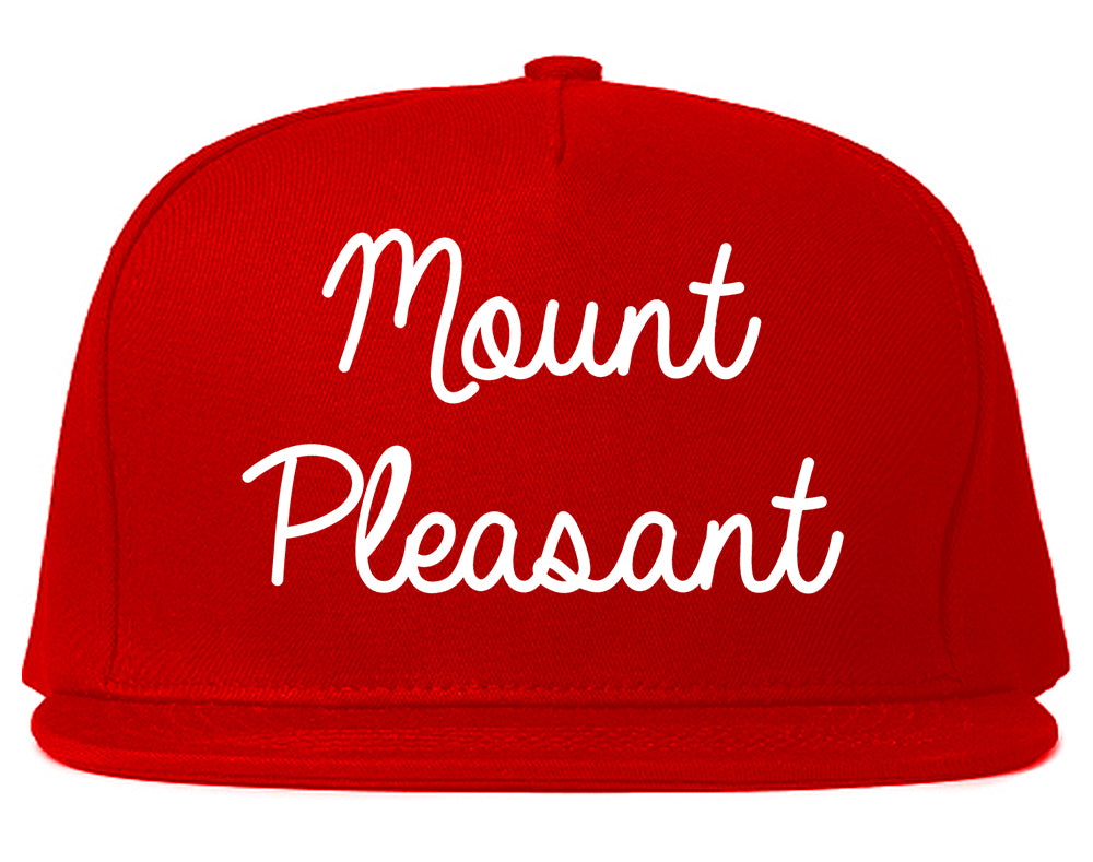Mount Pleasant Pennsylvania PA Script Mens Snapback Hat Red