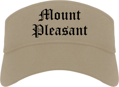 Mount Pleasant Pennsylvania PA Old English Mens Visor Cap Hat Khaki