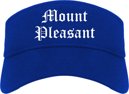 Mount Pleasant Pennsylvania PA Old English Mens Visor Cap Hat Royal Blue