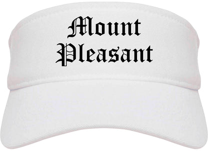 Mount Pleasant Pennsylvania PA Old English Mens Visor Cap Hat White