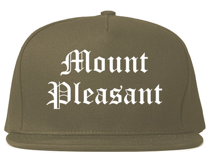 Mount Pleasant Tennessee TN Old English Mens Snapback Hat Grey