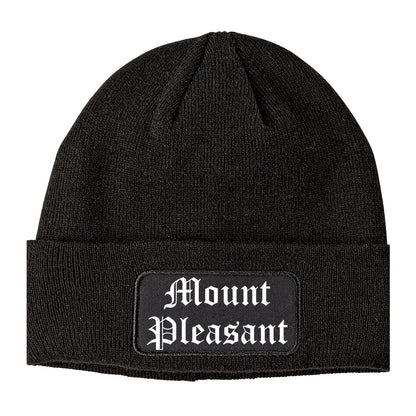 Mount Pleasant Tennessee TN Old English Mens Knit Beanie Hat Cap Black