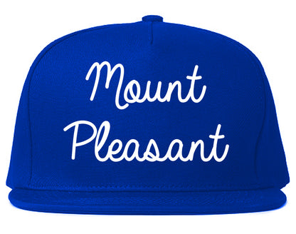 Mount Pleasant Tennessee TN Script Mens Snapback Hat Royal Blue