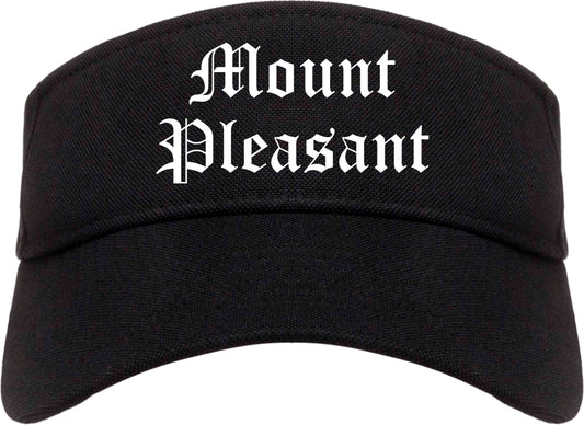 Mount Pleasant Tennessee TN Old English Mens Visor Cap Hat Black