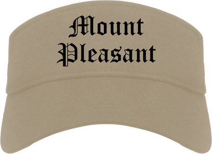 Mount Pleasant Tennessee TN Old English Mens Visor Cap Hat Khaki