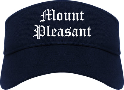 Mount Pleasant Tennessee TN Old English Mens Visor Cap Hat Navy Blue