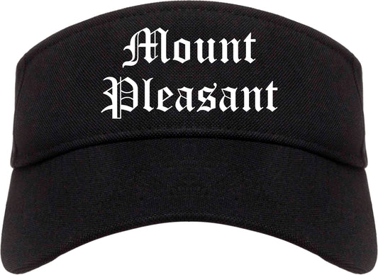 Mount Pleasant Texas TX Old English Mens Visor Cap Hat Black