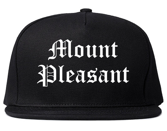Mount Pleasant Wisconsin WI Old English Mens Snapback Hat Black