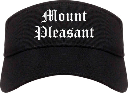 Mount Pleasant Wisconsin WI Old English Mens Visor Cap Hat Black