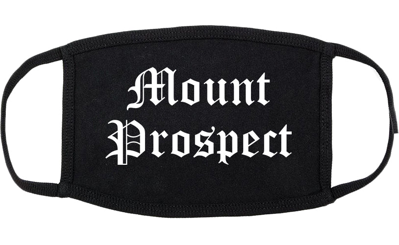 Mount Prospect Illinois IL Old English Cotton Face Mask Black