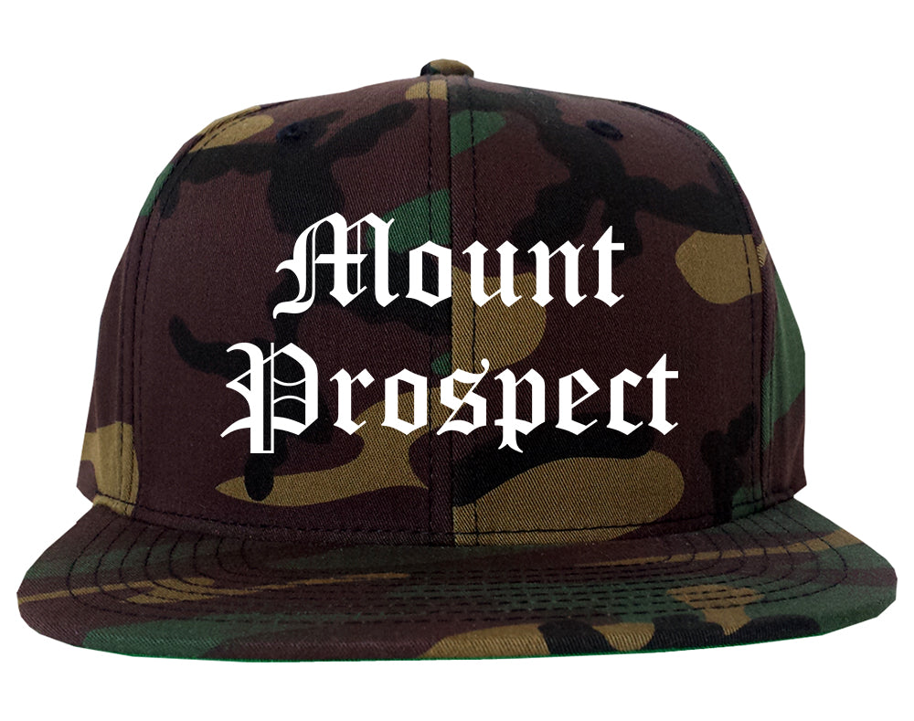 Mount Prospect Illinois IL Old English Mens Snapback Hat Army Camo