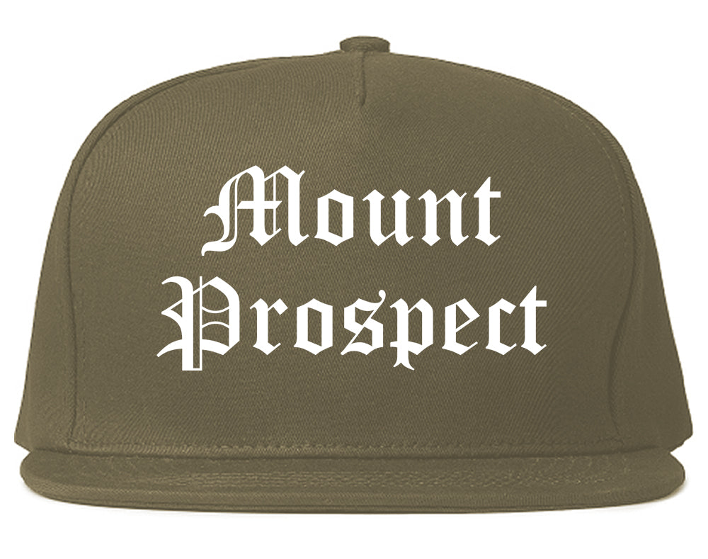 Mount Prospect Illinois IL Old English Mens Snapback Hat Grey