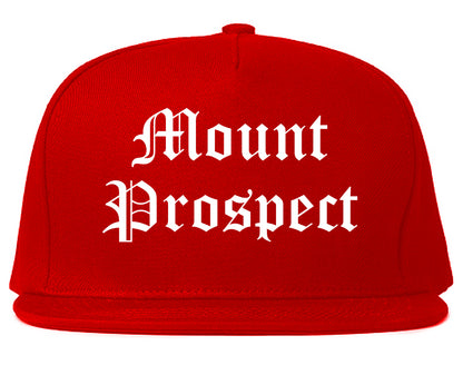 Mount Prospect Illinois IL Old English Mens Snapback Hat Red