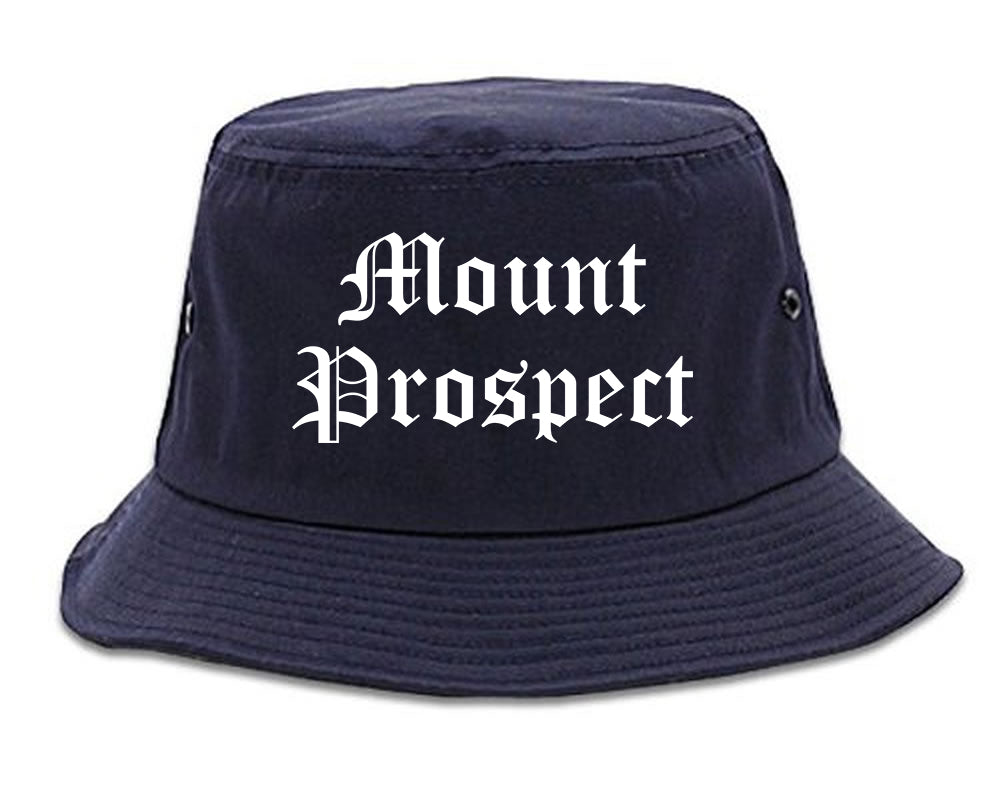 Mount Prospect Illinois IL Old English Mens Bucket Hat Navy Blue
