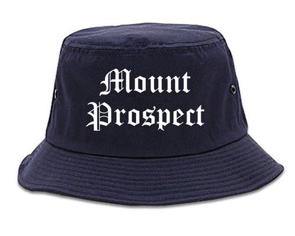 Mount Prospect Illinois IL Old English Mens Bucket Hat Navy Blue