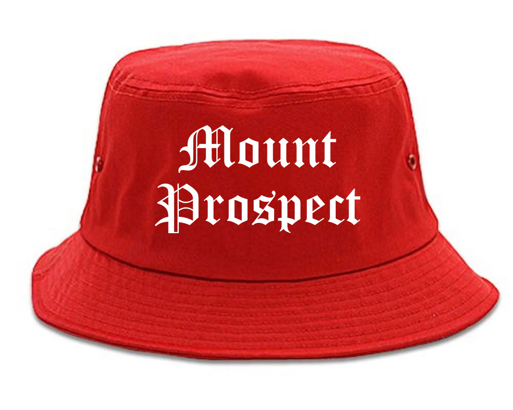 Mount Prospect Illinois IL Old English Mens Bucket Hat Red