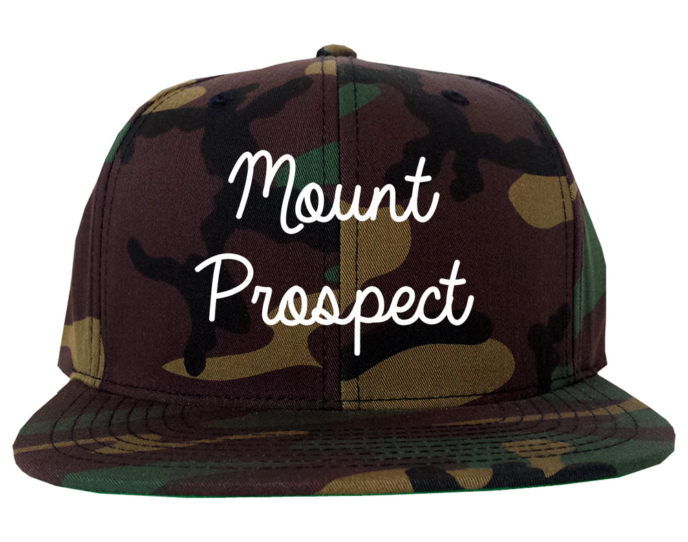 Mount Prospect Illinois IL Script Mens Snapback Hat Army Camo
