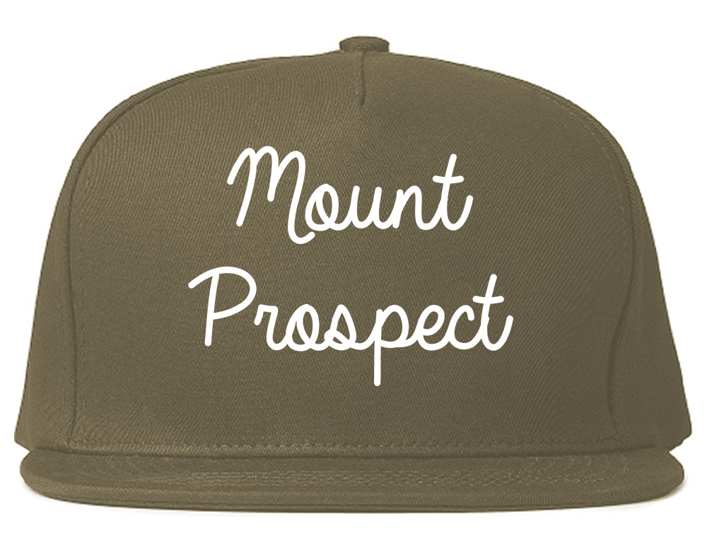 Mount Prospect Illinois IL Script Mens Snapback Hat Grey