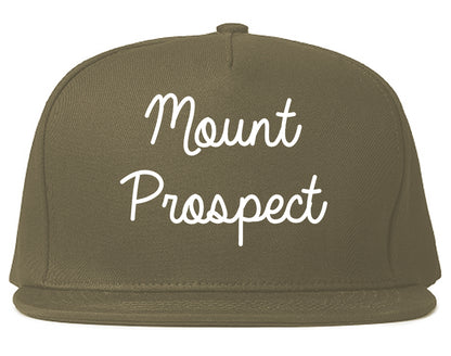 Mount Prospect Illinois IL Script Mens Snapback Hat Grey