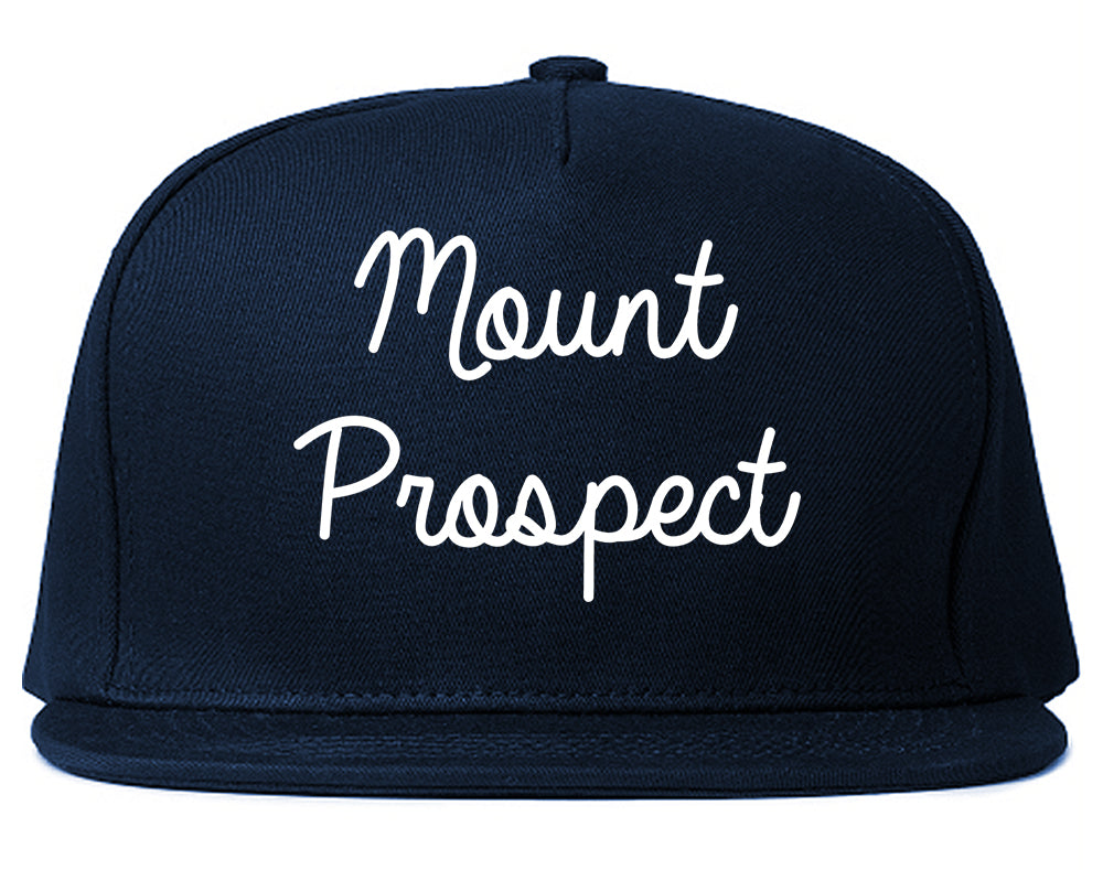 Mount Prospect Illinois IL Script Mens Snapback Hat Navy Blue