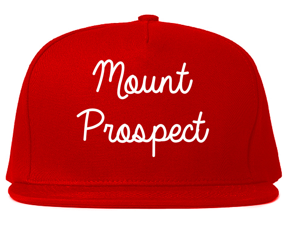 Mount Prospect Illinois IL Script Mens Snapback Hat Red